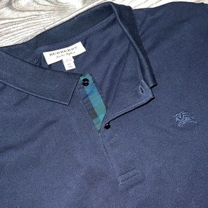 Burberry Navy blue collar shirt short sleeve | size XXL